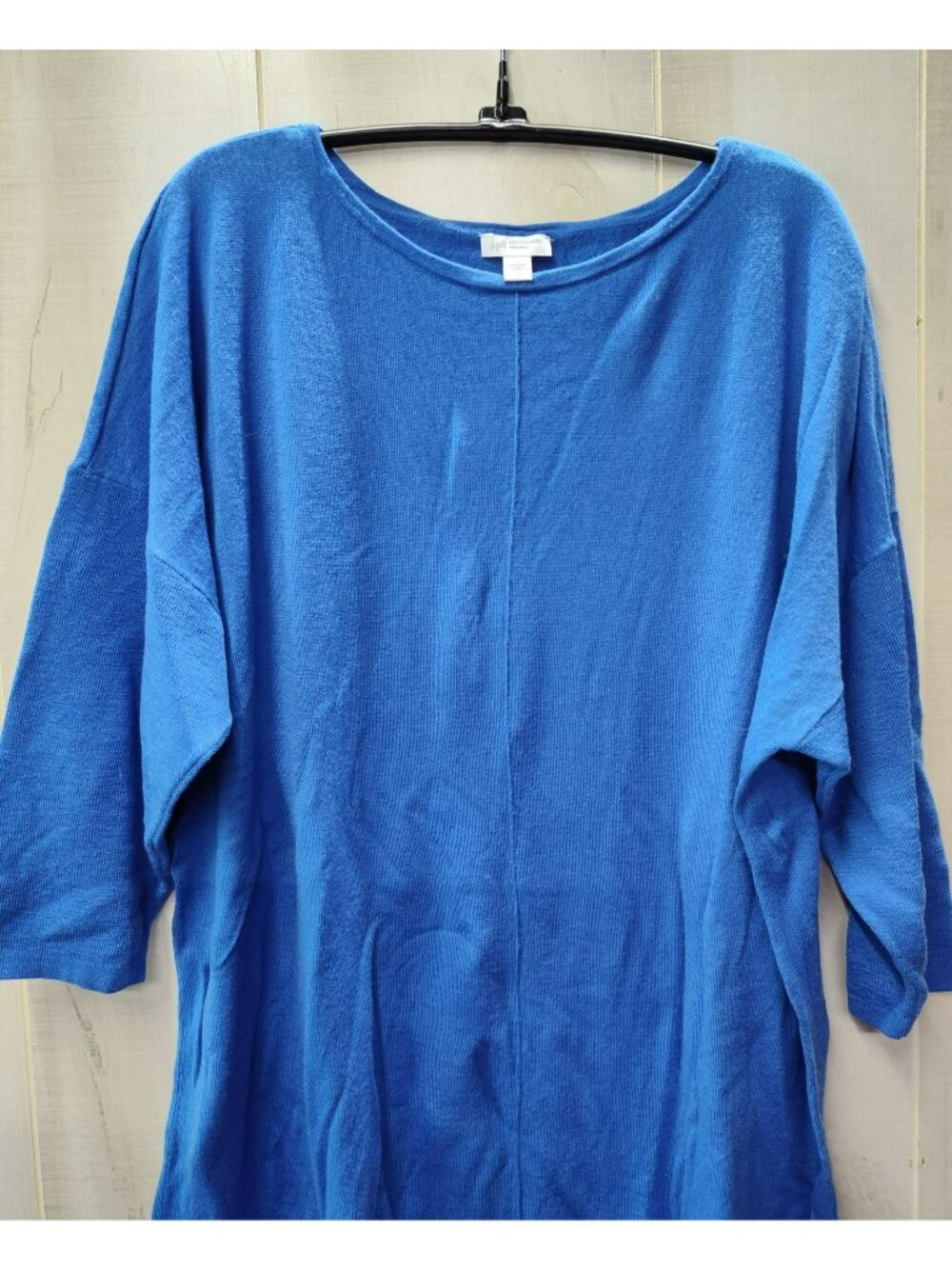 J Jill Tunic Sweater Shirt, Plus Size 2X, Blue, 100% Fine Merino Wool Washable - Picture 4 of 8